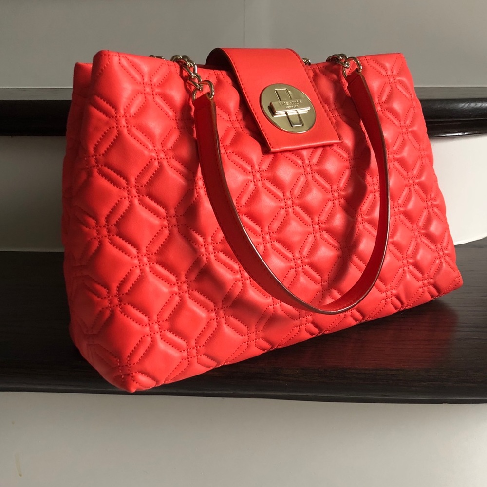 Kate Spade Quilted Coral Tote Bag